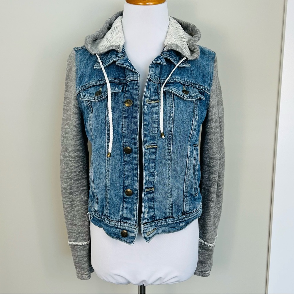 Free People Blue Denim and fleece Jacket
